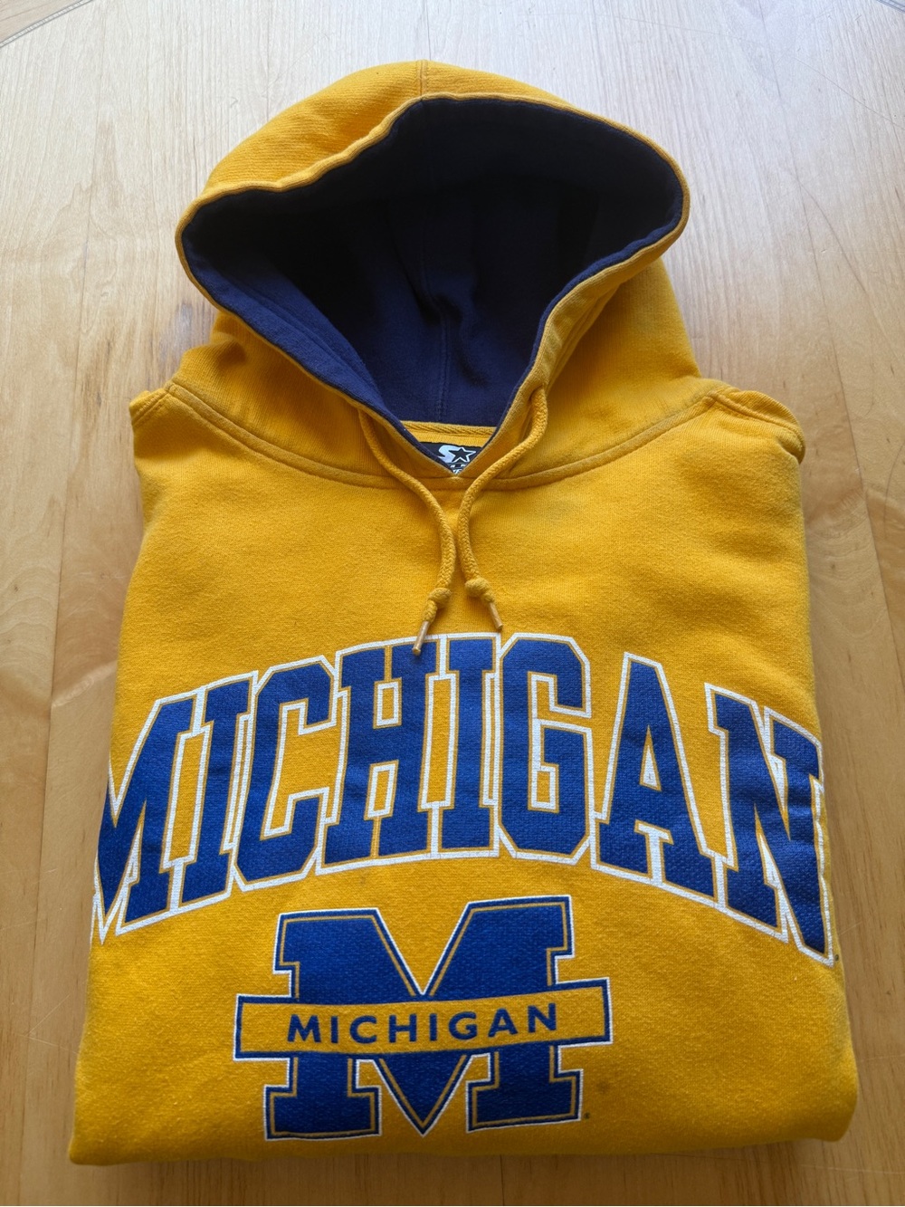 University of Michigan Hoodie XL Yellow Blue Starter Team Wolverines NCAA